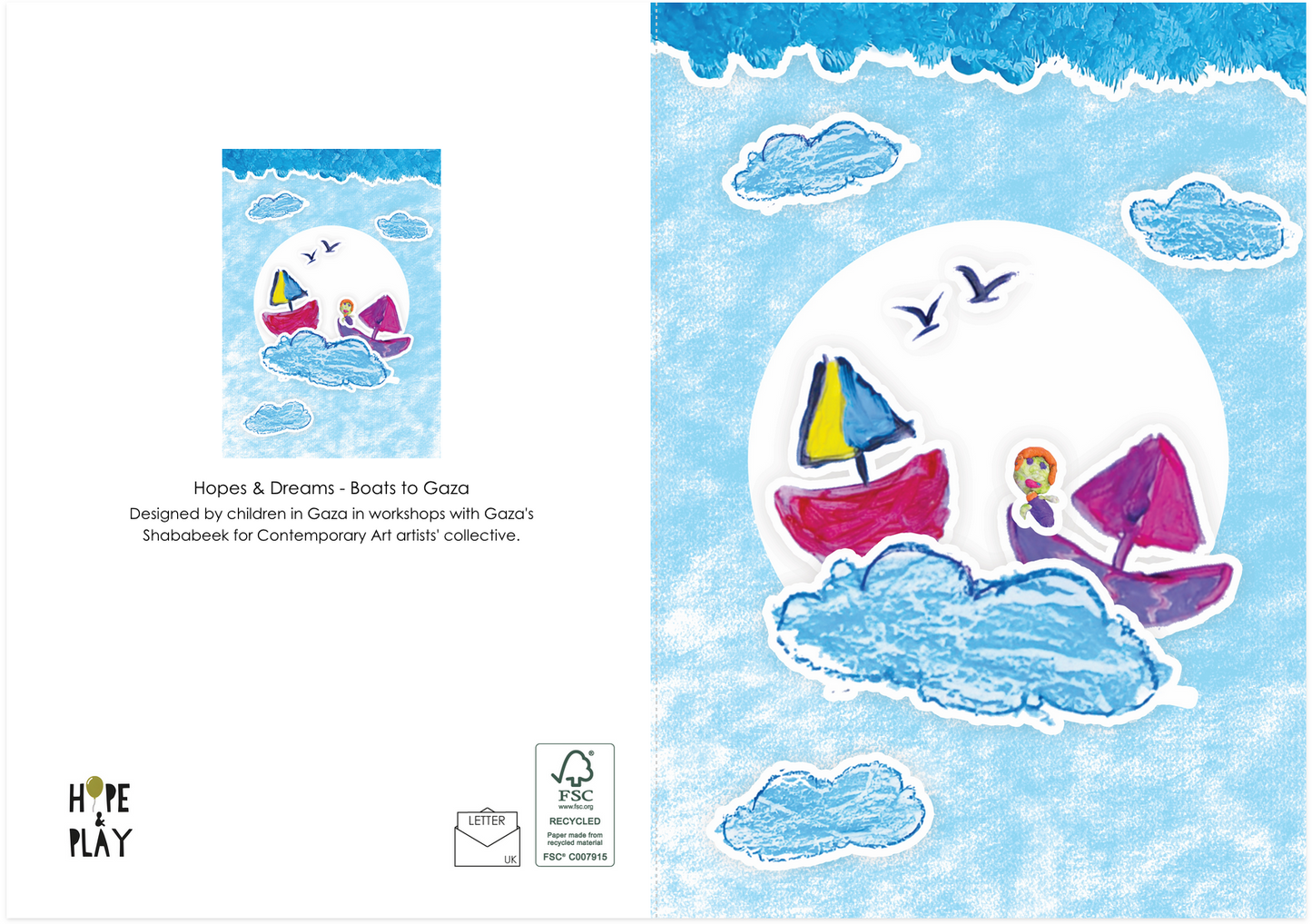 Pack of 5 Cards - Hopes and Dreams of Gaza's Children