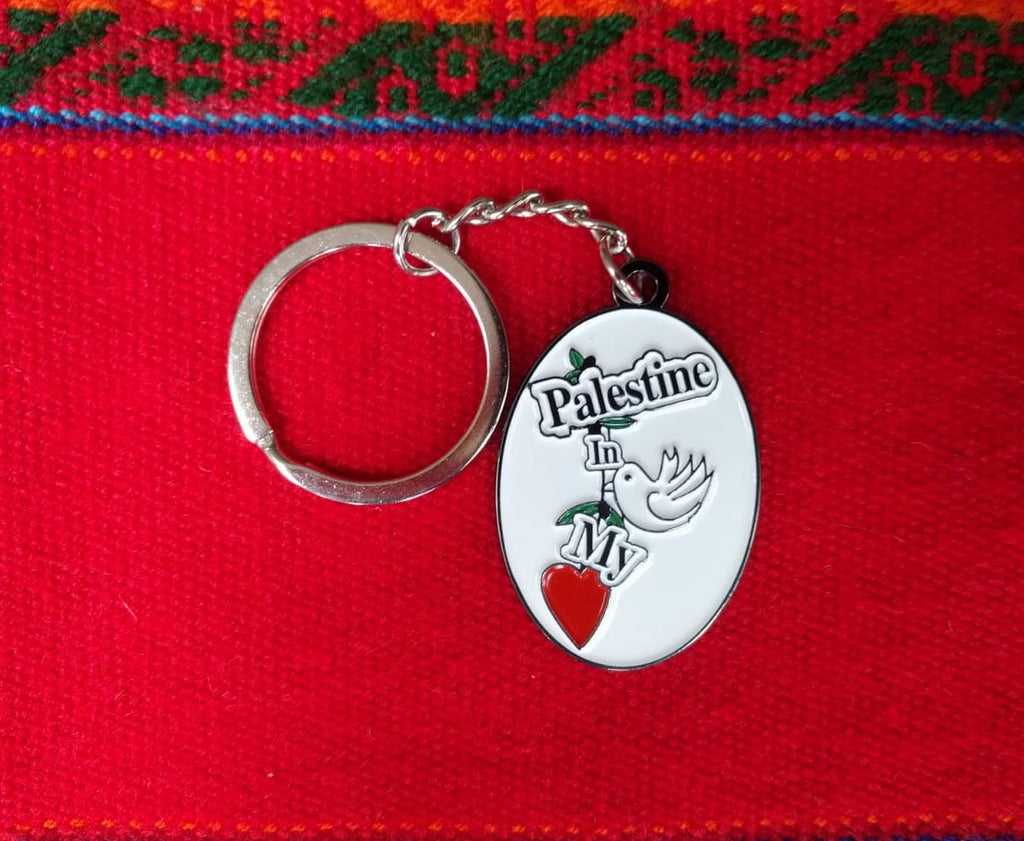 Palestine in my Heart Key Ring and Badge
